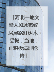 河北一地突降大风冰雹致房屋路灯树木受损，当地：正积极清理抢修