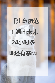 注意防范！湖南未来24小时多地还有暴雨