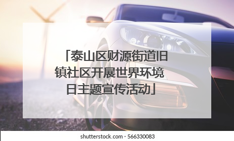 泰山区财源街道旧镇社区开展世界环境日主题宣传活动