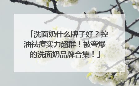洗面奶什么牌子好？控油祛痘实力超群！被夸爆的洗面奶品牌合集！