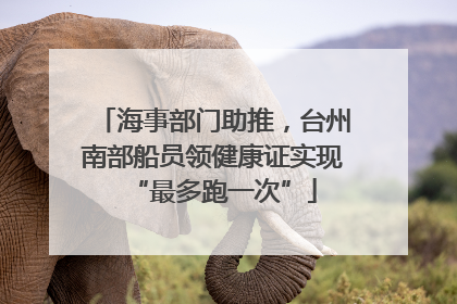 海事部门助推，台州南部船员领健康证实现“最多跑一次”