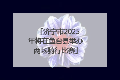 济宁市2025年将在鱼台县举办两场骑行比赛