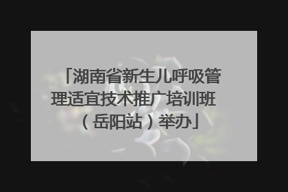 湖南省新生儿呼吸管理适宜技术推广培训班（岳阳站）举办