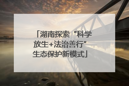 湖南探索“科学放生+法治善行”生态保护新模式
