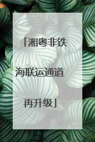 湘粤非铁海联运通道再升级