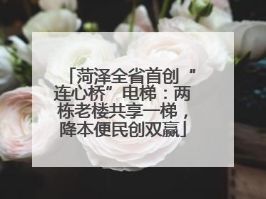 菏泽全省首创“连心桥”电梯：两栋老楼共享一梯，降本便民创双赢