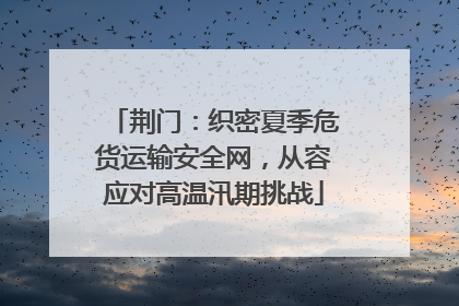 荆门：织密夏季危货运输安全网，从容应对高温汛期挑战