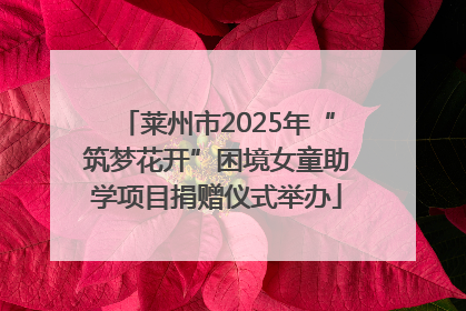 莱州市2025年“筑梦花开”困境女童助学项目捐赠仪式举办