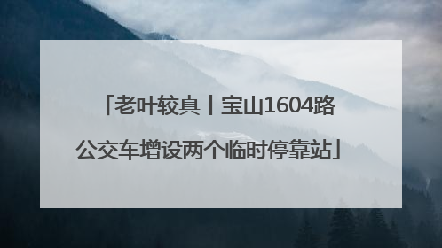 老叶较真丨宝山1604路公交车增设两个临时停靠站