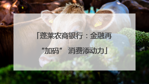 蓬莱农商银行：金融再“加码” 消费添动力