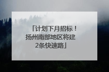 计划下月招标！扬州南部地区将建2条快速路