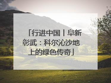 行进中国丨阜新彰武：科尔沁沙地上的绿色传奇