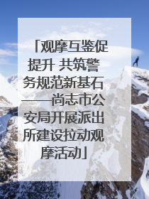 观摩互鉴促提升 共筑警务规范新基石——尚志市公安局开展派出所建设拉动观摩活动