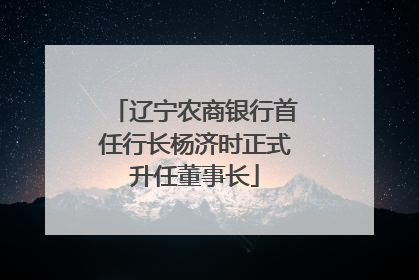 辽宁农商银行首任行长杨济时正式升任董事长