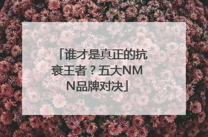 谁才是真正的抗衰王者？五大NMN品牌对决