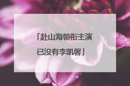 赴山海领衔主演已没有李凯馨