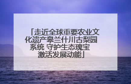 走近全球重要农业文化遗产皋兰什川古梨园系统 守护生态瑰宝 激活发展动能
