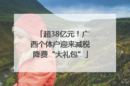 超38亿元！广西个体户迎来减税降费“大礼包”
