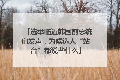 选举临近韩国前总统们发声，为候选人“站台”都说些什么