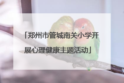 郑州市管城南关小学开展心理健康主题活动