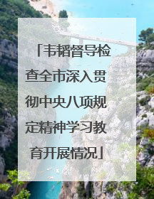 韦韬督导检查全市深入贯彻中央八项规定精神学习教育开展情况