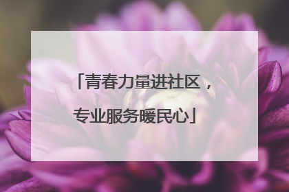 青春力量进社区，专业服务暖民心