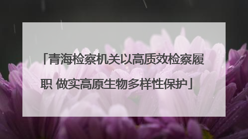 青海检察机关以高质效检察履职 做实高原生物多样性保护