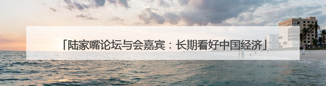 陆家嘴论坛与会嘉宾：长期看好中国经济