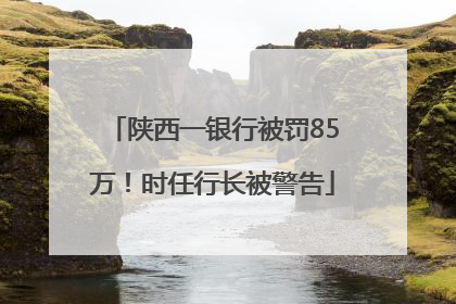 陕西一银行被罚85万！时任行长被警告