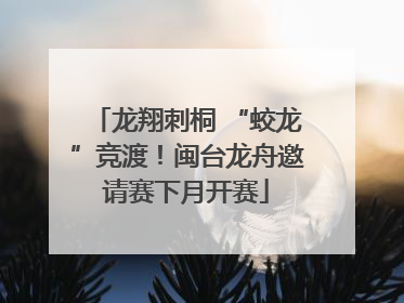 龙翔刺桐 “蛟龙”竞渡！闽台龙舟邀请赛下月开赛