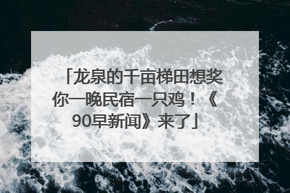 龙泉的千亩梯田想奖你一晚民宿一只鸡！《90早新闻》来了