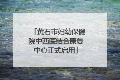 黄石市妇幼保健院中西医结合康复中心正式启用