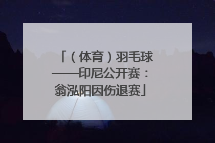 （体育）羽毛球——印尼公开赛：翁泓阳因伤退赛