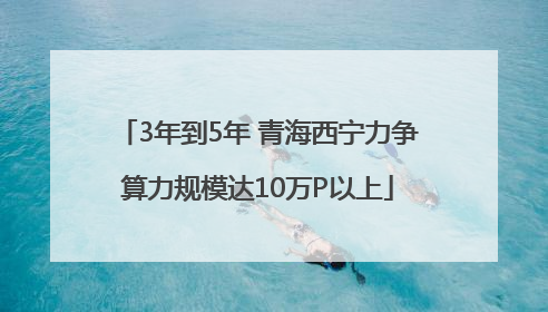 3年到5年 青海西宁力争算力规模达10万P以上