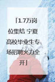 1.7万岗位集结 宁夏高校毕业生专场招聘火力全开