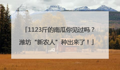 1123斤的南瓜你见过吗？潍坊“新农人”种出来了！