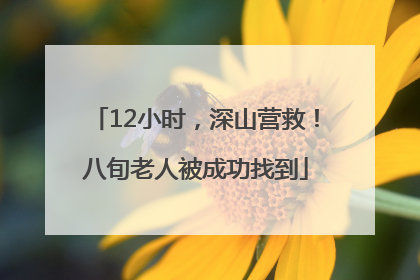 12小时，深山营救！八旬老人被成功找到
