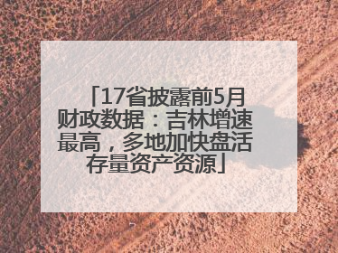 17省披露前5月财政数据：吉林增速最高，多地加快盘活存量资产资源