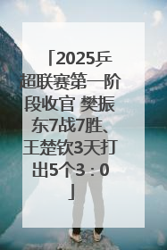 2025乒超联赛第一阶段收官 樊振东7战7胜、王楚钦3天打出5个3∶0
