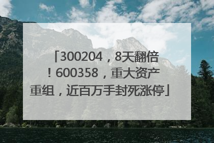 300204，8天翻倍！600358，重大资产重组，近百万手封死涨停