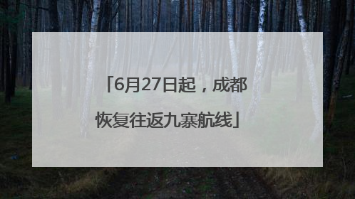 6月27日起，成都恢复往返九寨航线